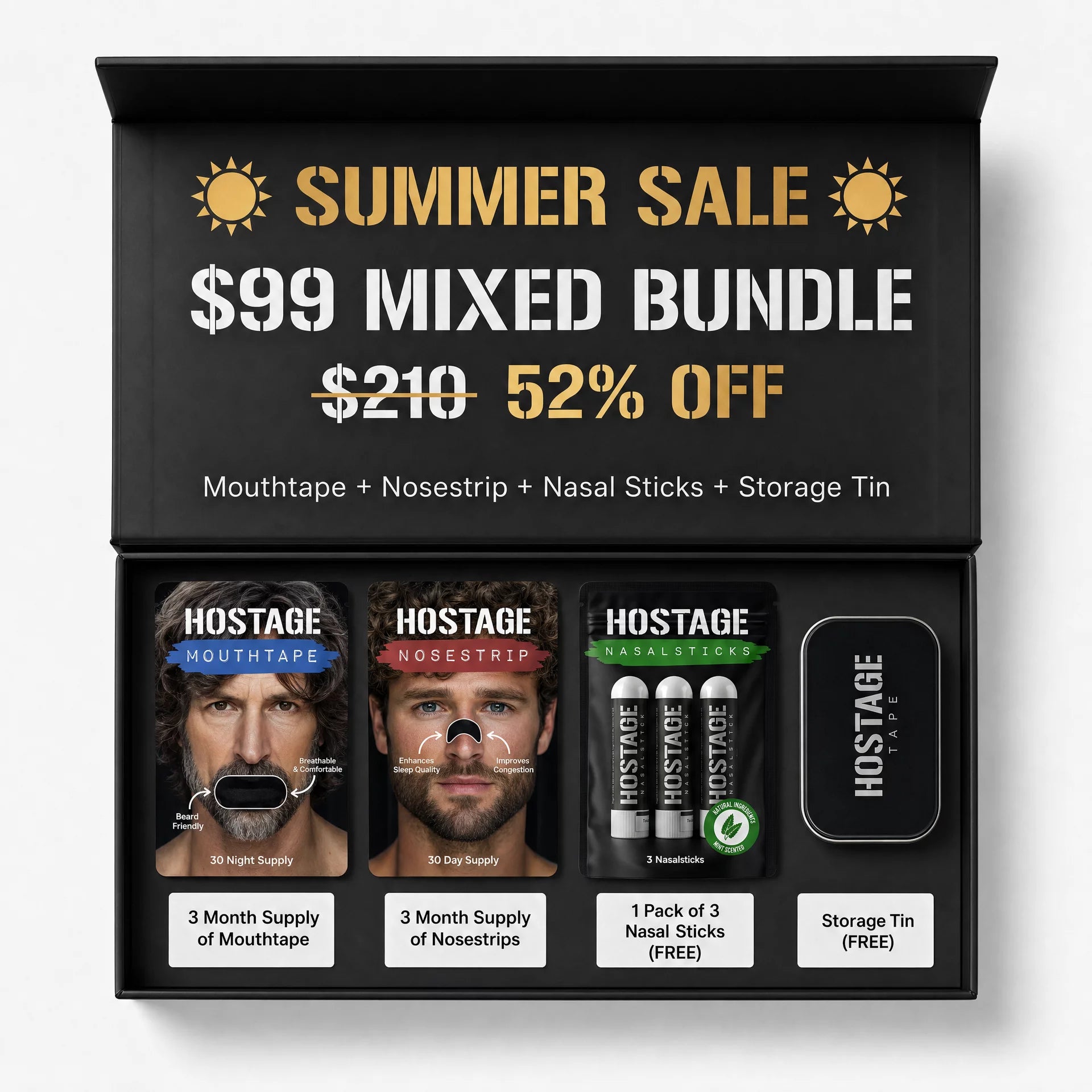 Hostage Mouth Tape + Nose Strip Bundle